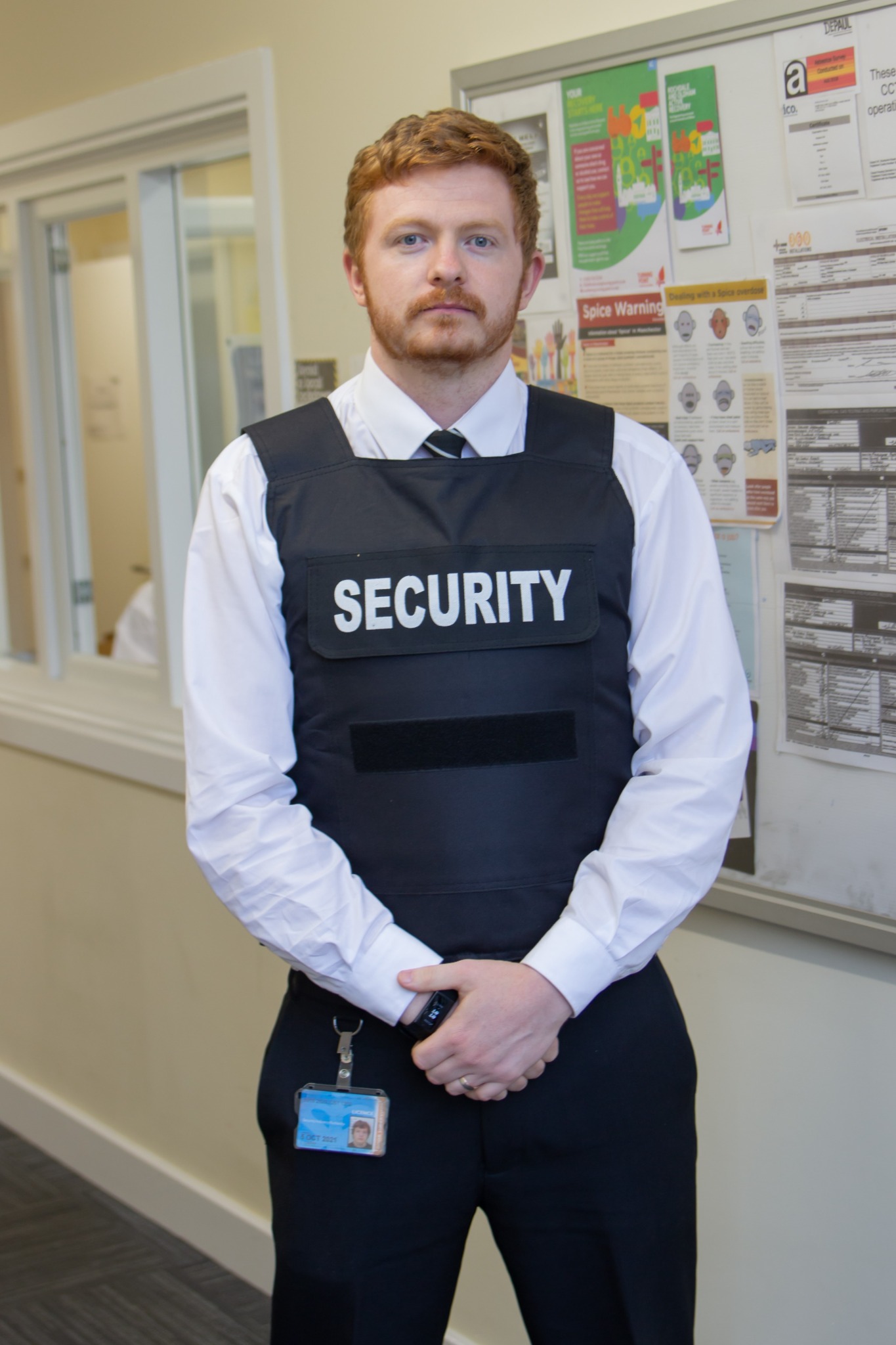 Clear Watch security officer at an operational security post