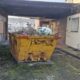Skip at a business site, a common target for fly-tipping