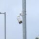 CCTV camera blown out of position on its pole after Storm Austen